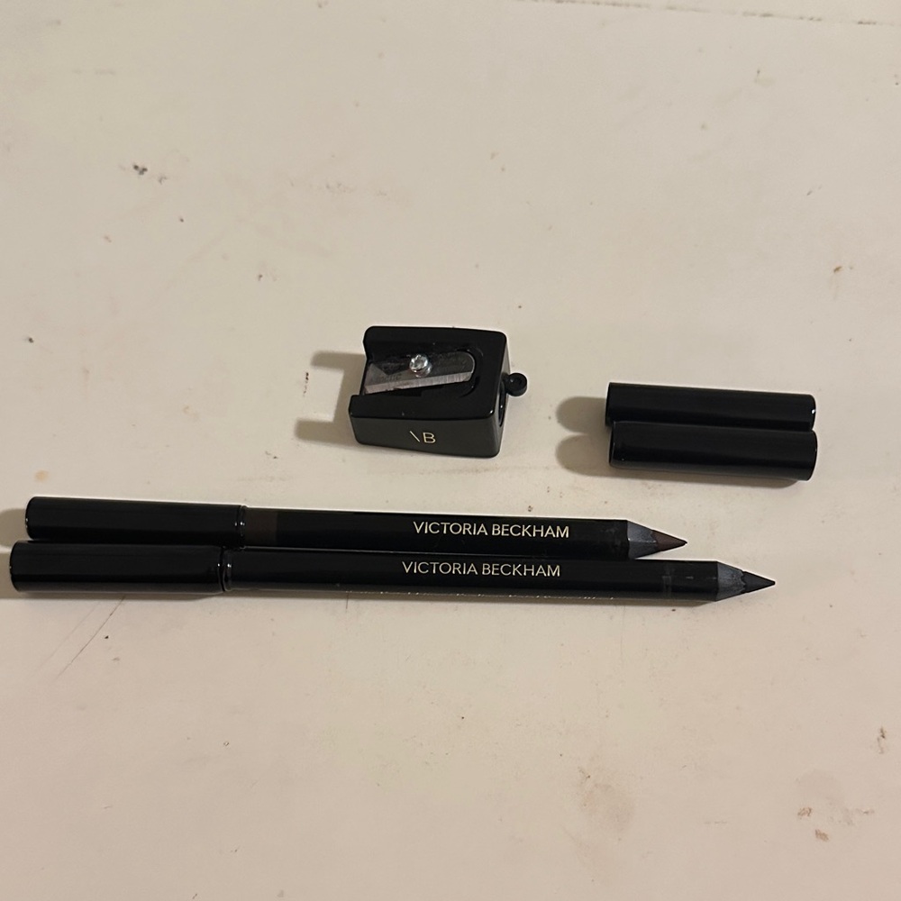 Victoria Beckham Black and Cocoa Satin Kajal Liners with Sharpener